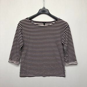 J. Crew Women 3/4 Sleeve Knit Top Blouse Shirt Size Medium Striped B259 -28